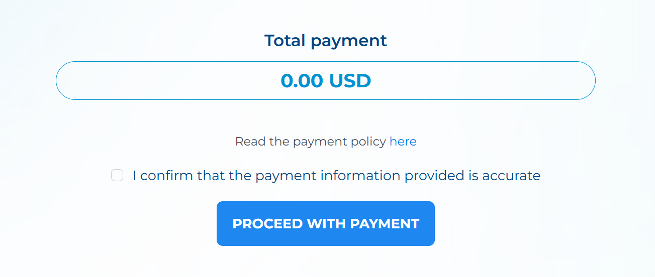 Check out and make the payment