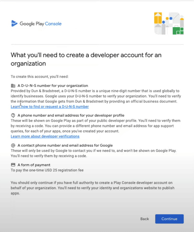 A Duns number is essential to have your  company’s Google Play Console verified