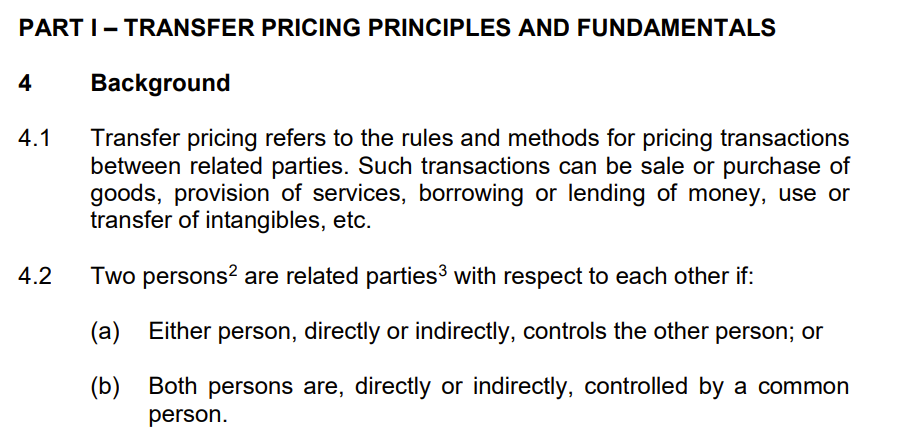 Quy định của IRAS về Nguyên tắc và cơ sở của giá chuyển nhượng