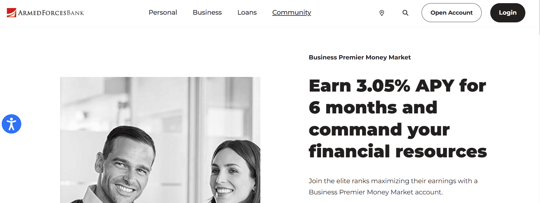 Example of a money marrket account form Armed Forced Bank