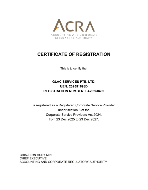 Chứng nhận CSP GLAC được ACRA cấp