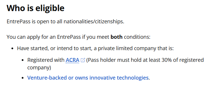 Điều kiện đăng ký Entrepass