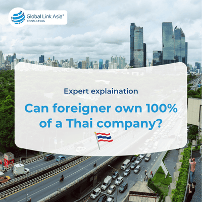 Can foreigner own 100% of a Thai company 