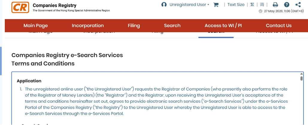E-services from CR website