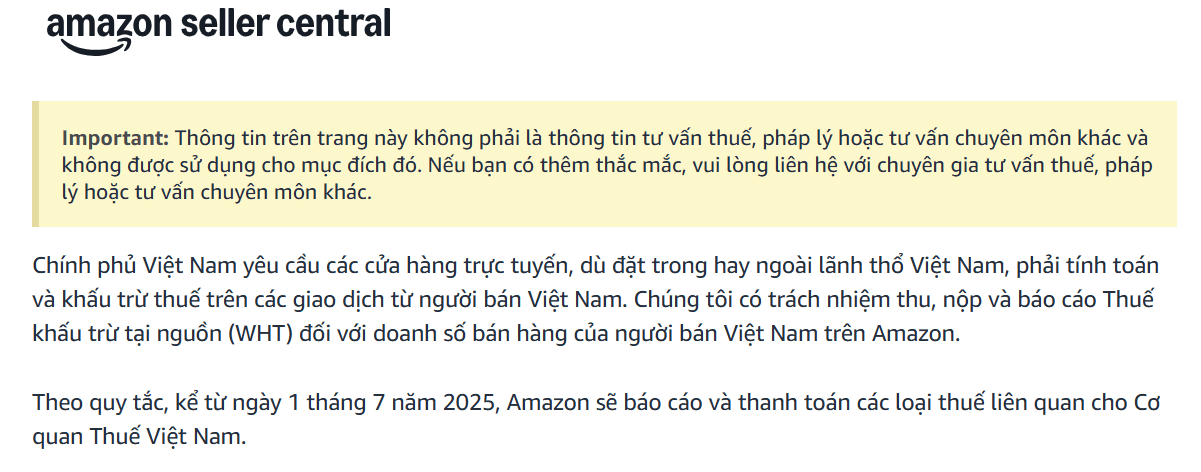 Áp dụng thuế WHT cho người bán hàng tại Việt Nam