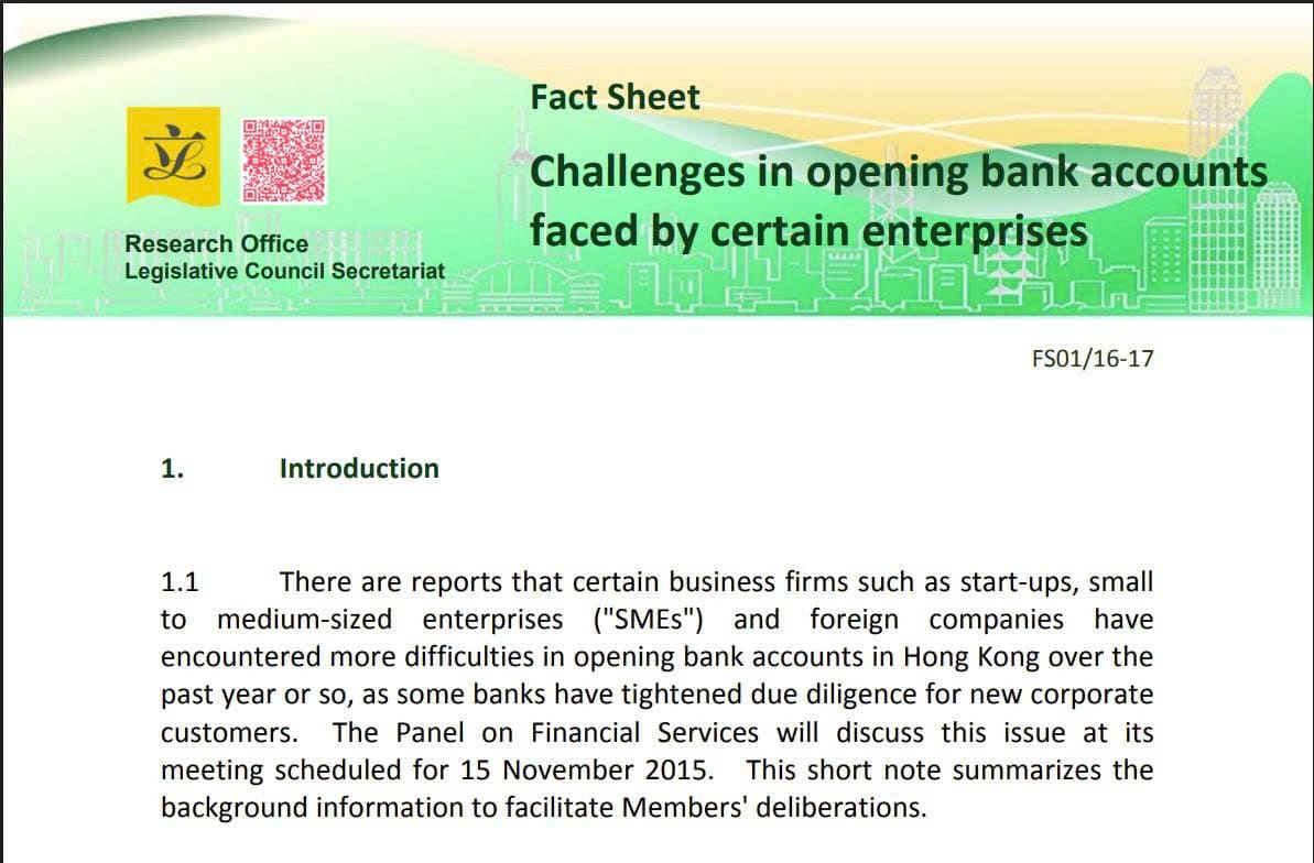 báo cáo của Hội đồng Lập pháp Hồng Kông (LegCo)
