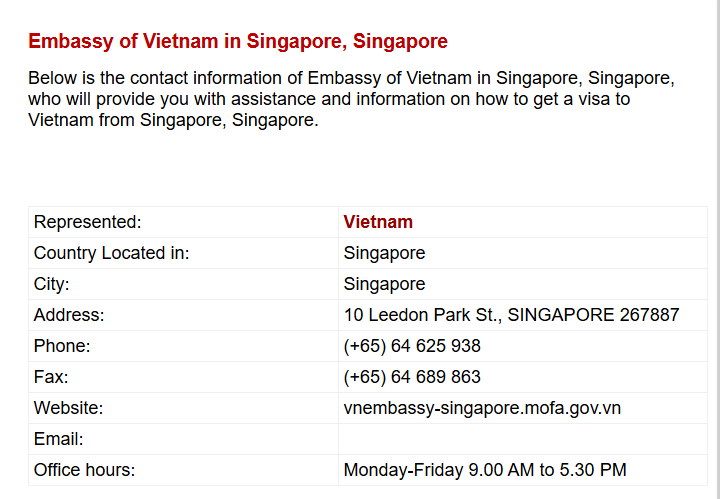 Đại sứ quán Việt Nam tại Singapore