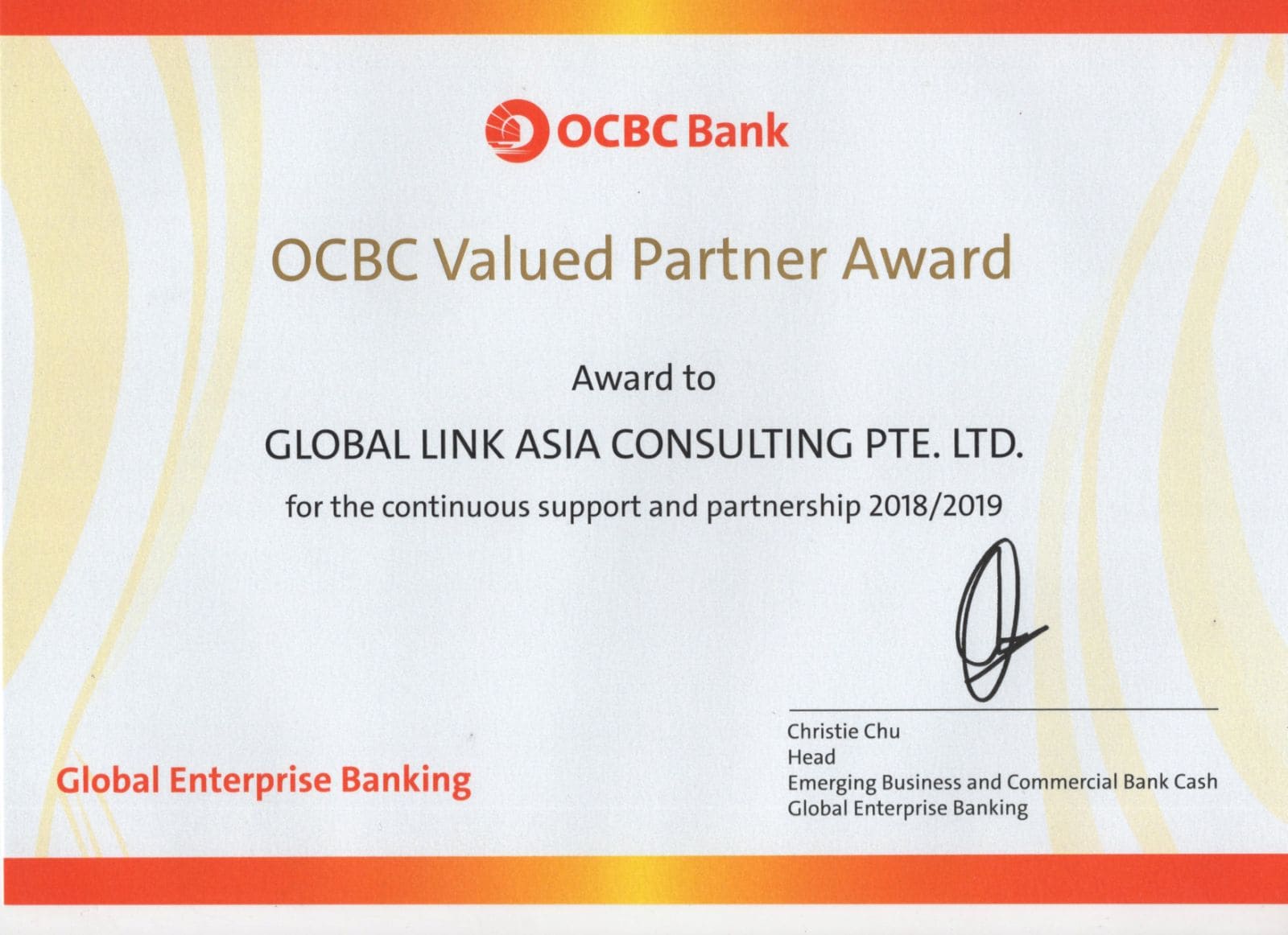 OCBC - đối tác của Global Link Asia Consulting