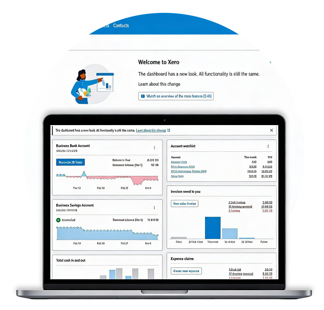Giao diện phần mềm Xero demo